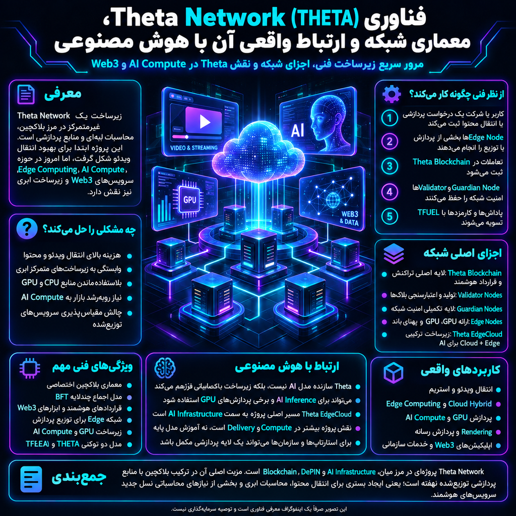 فناوری Theta Network (THETA)، معماری شبکه و ارتباط واقعی آن با هوش مصنوعی